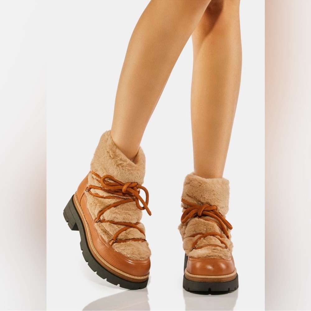 Free People Polar Queen Faux Fur Boots Size 38